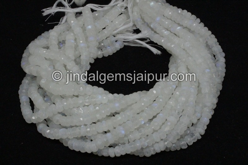 White Rainbow Far Faceted Roundelle Beads